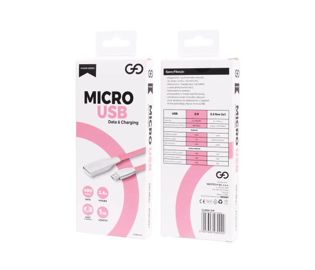 VIGGO DESIGN USB-microUSB 1m Różowy - 1457528 - zdjęcie 4